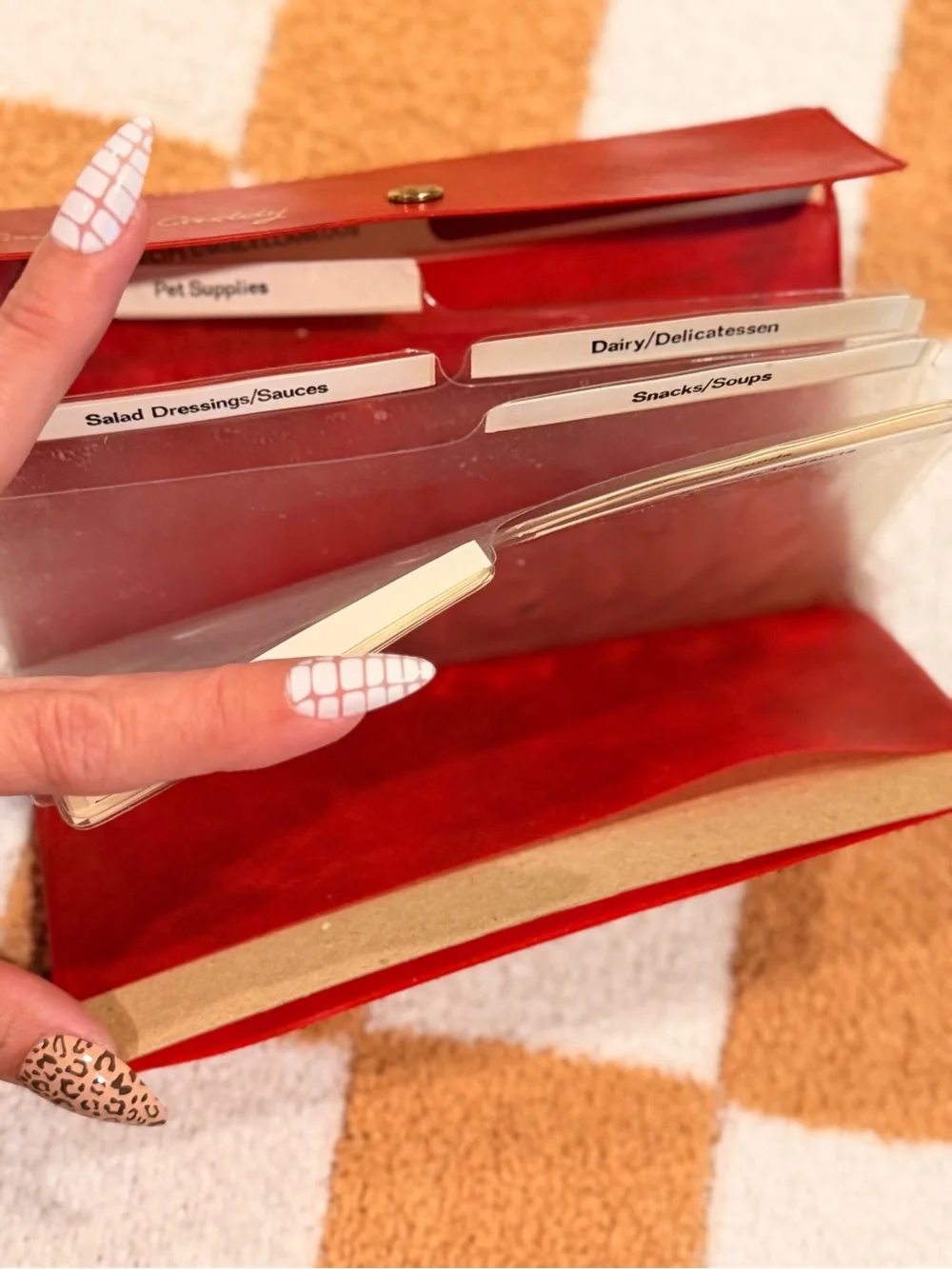 Red 'Coupon Caddy' Vintage Envelope Wallet
